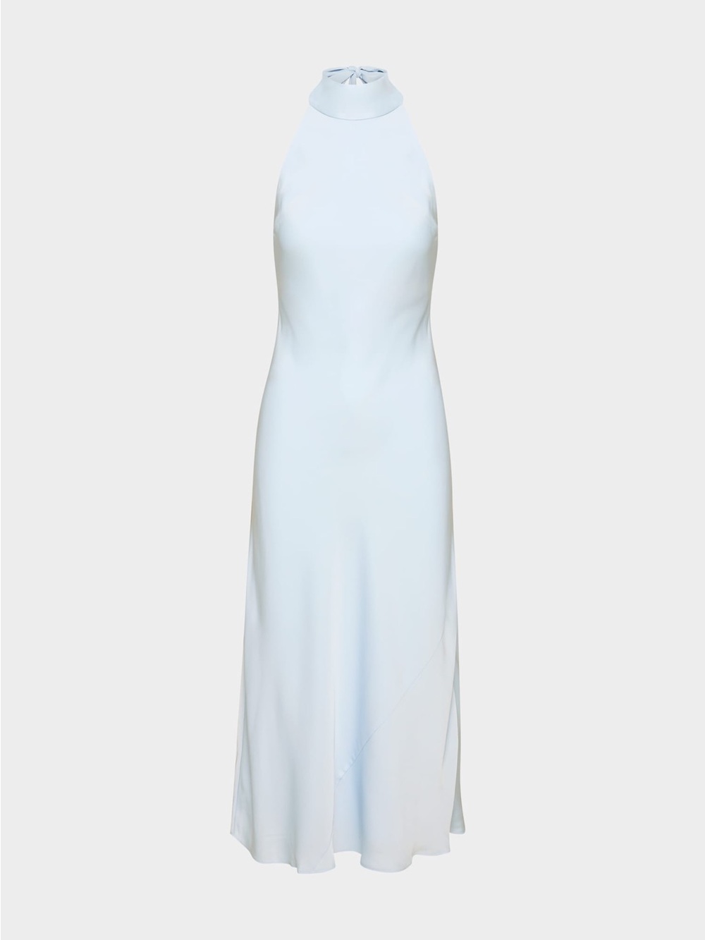 Ten by Aritzia Tidal Satin Halter Dress in Midday Blue NWT